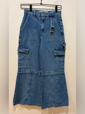 Social Tourist Ultra High Rise Wide Leg Baggy Cargo Jeans - Women’s Size 3S W26